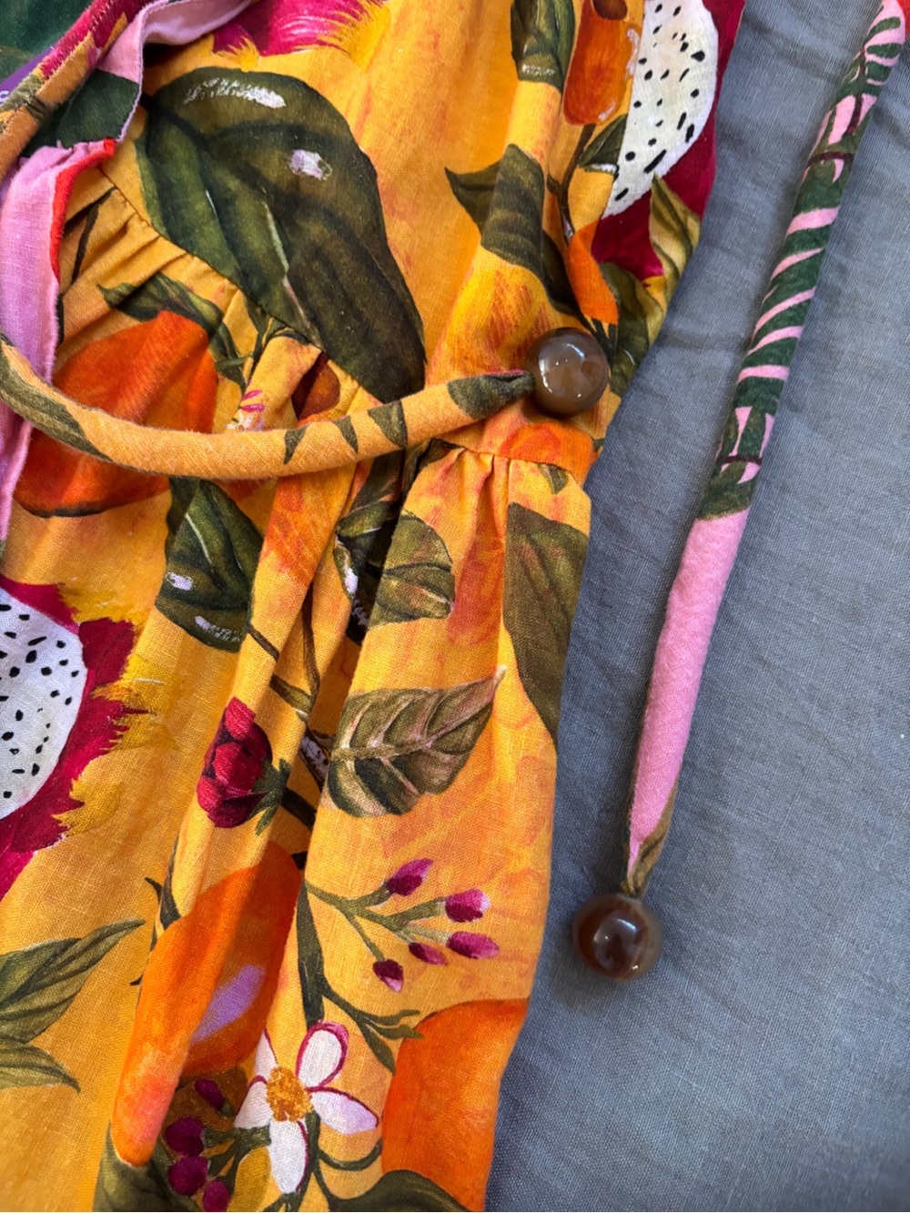 FARM Rio Vestido Mixed Prints Midi Wrap Dress - Picture 9 of 12